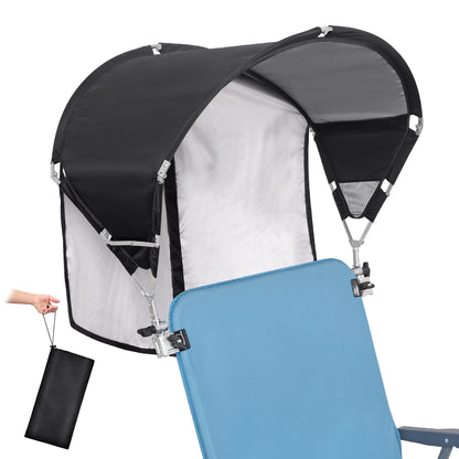 Universal Chair Umbrella Canopy with Heavy Duty Adjustable Clamp Clip for Most Beach Chair