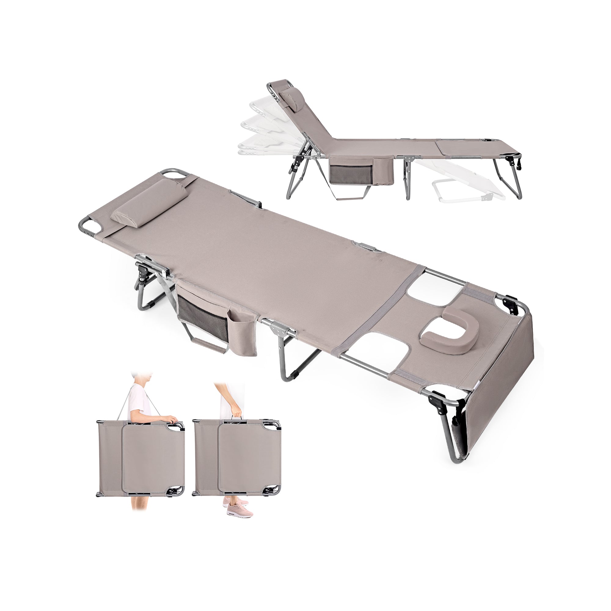 Fold out tanning store chair