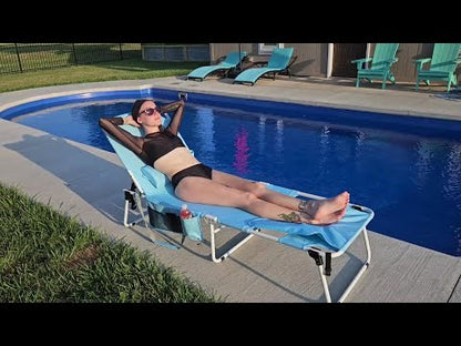 Minndudu Heavy Duty 5 Position Tanning Lounge Chair with Face and Arms Hole